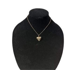 Vtg Sarah Coventry Gold-Toned Heart Pendant Necklace 9” Chain 1.5” Heart Signed